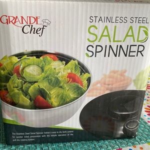 Grand chef stainless steel salad spinner
